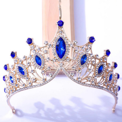 Luksuslik barokkstiilis Bling Purple Crystal Pruudi Tiaarad Nõiakroonid Naiste Rhinestone Galerii Diadem pulmakostüüm Juuste aksessuaarid