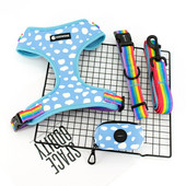 Collarlogo Regulējama mājdzīvnieku suņu kakla siksna Izturīga mīksta, jauka, radoši balti mākoņi dizaina pavada Neoprēna zirglietas kakas maisiņu dozators