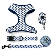 Collarlogo, podesiva ogrlica za pse, izdržljiva, mekana, slatka, kreativna, povodac s valovitim uzorkom u boji, neoprenski pojas, vrećica za izmet