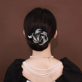 Headband Roller Hair Curler Bun Maker Γυναικεία ιδιοσυγκρασία Camellia Bow Μαγικά αξεσουάρ για χτένισμα Twisted Lazy Hairpin Tool
