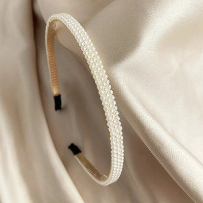 Jaunas vienkāršas, pilnas pērles sieviešu matu lentes Saldas galvas lentes Matu stīpas Turētājs Ornaments Galvas lente Dāmas Eleganti modes matu aksesuāri
