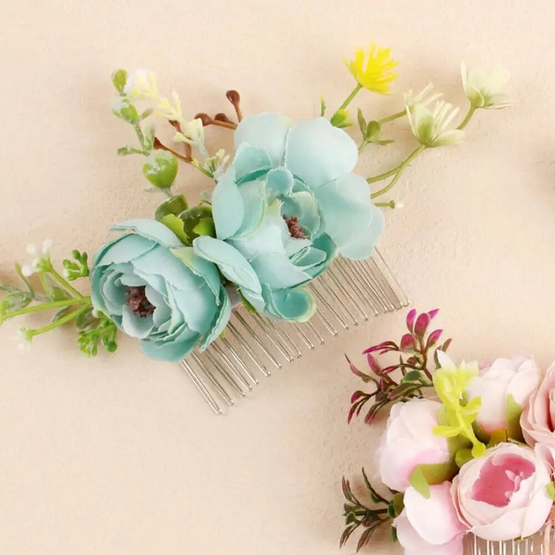 Lillekarva kamm Elegantne pruudi kristallist juuksekaunistused Rustikaalsed pulmad Lillelised naiste lillelised juuksekammid pruutide juuste aksessuaarid