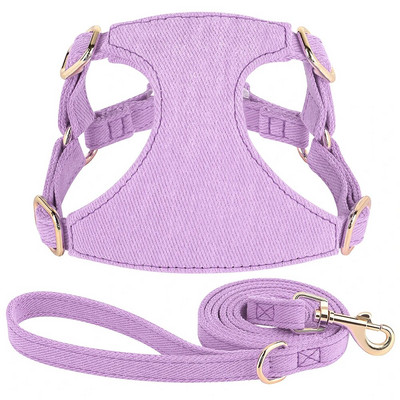 Mīksts mazo suņu iejūgu siksnas komplekts, regulējams augstas kvalitātes kucēnu iejūga veste čivavas jorkijai ar 150 cm pastaigu pavada svītru