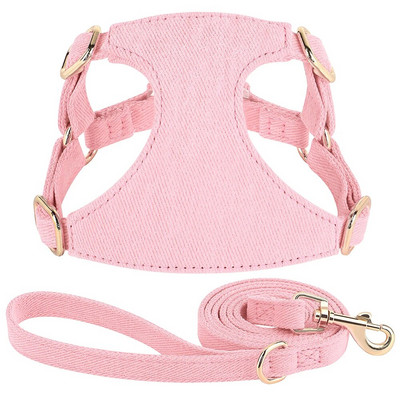 Mīksts mazo suņu iejūgu siksnas komplekts, regulējams augstas kvalitātes kucēnu iejūga veste čivavas jorkijai ar 150 cm pastaigu pavada svītru