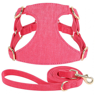 Mīksts mazo suņu iejūgu siksnas komplekts, regulējams augstas kvalitātes kucēnu iejūga veste čivavas jorkijai ar 150 cm pastaigu pavada svītru