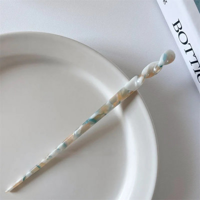 Vintage ķīniešu stila matu kociņi sievietēm meitenēm Modes acetāta irbulīša formas matu sprādzes Spraudītes Rotaslietas Matu aksesuāri