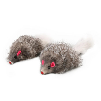5Pcs Cat Mice Toys False Mouse Cat Toy Дълга опашка Мишки Мека играчка с истинска заешка кожа за котки Плюшен плъх Играчка за дъвчене Зоотовары
