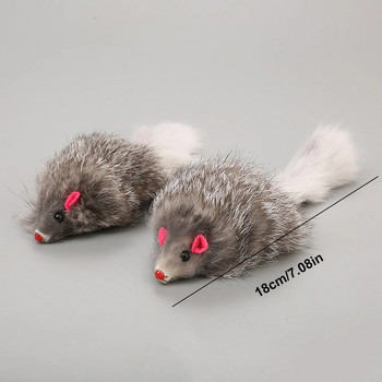 5Pcs Cat Mice Toys False Mouse Cat Toy Дълга опашка Мишки Мека играчка с истинска заешка кожа за котки Плюшен плъх Играчка за дъвчене Зоотовары