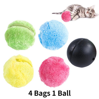 Magic Roller Ball aktiveerimine Automaatne palliga koera kassi interaktiivne naljakas põrandanärimine plüüsis elektriline veerev palli lemmiklooma koera kassi mänguasi