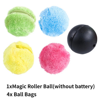 „Magic Roller Ball“ aktyvinimas automatinis rutulinis šunų katės interaktyvus juokingas grindų kramtymas pliušinis elektrinis besisukantis rutulinis naminis šunų katės žaislas
