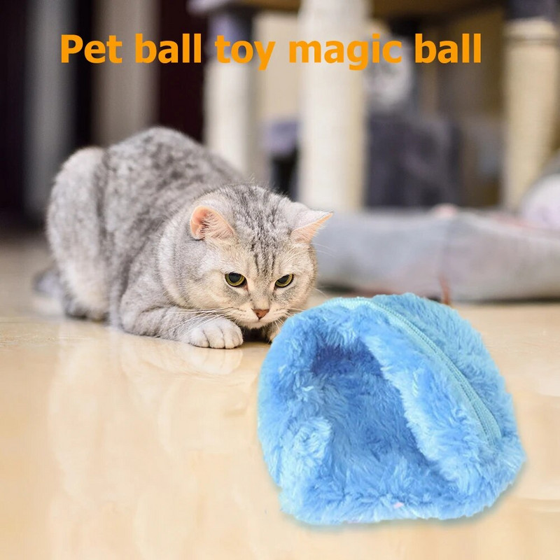 Ενεργοποίηση Magic Roller Ball Automatic Ball Dog Cat Interactive Funny Floor Chew βελούδινη ηλεκτρική κυλιόμενη μπάλα Παιχνίδι για σκύλους για κατοικίδια
