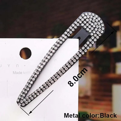 Rhinestone Crystal Snap matu sprādzes sievietēm, meitenēm, matu rokturi ballītei, izlaiduma matu rotaslietas, vienkārša matu sprādze