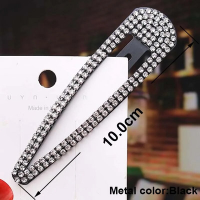 Rhinestone Crystal Snap matu sprādzes sievietēm, meitenēm, matu rokturi ballītei, izlaiduma matu rotaslietas, vienkārša matu sprādze