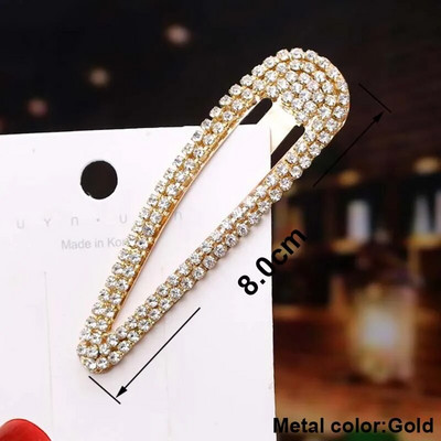 Rhinestone Crystal Snap matu sprādzes sievietēm, meitenēm, matu rokturi ballītei, izlaiduma matu rotaslietas, vienkārša matu sprādze