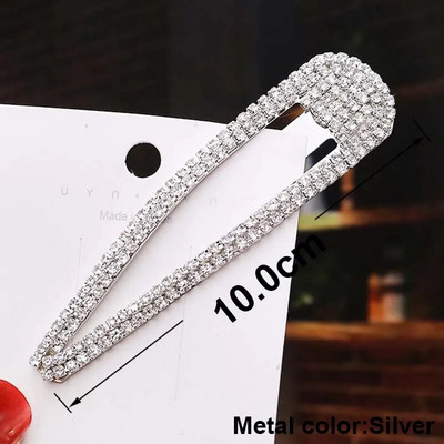 Rhinestone Crystal Snap matu sprādzes sievietēm, meitenēm, matu rokturi ballītei, izlaiduma matu rotaslietas, vienkārša matu sprādze
