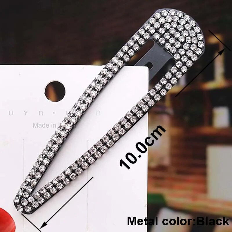 Rhinestone Crystal Snap matu sprādzes sievietēm, meitenēm, matu rokturi ballītei, izlaiduma matu rotaslietas, vienkārša matu sprādze