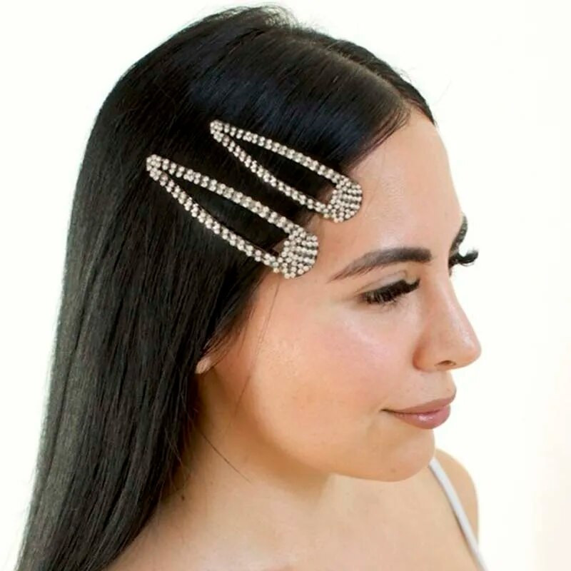 Rhinestone Crystal Snap matu sprādzes sievietēm, meitenēm, matu rokturi ballītei, izlaiduma matu rotaslietas, vienkārša matu sprādze