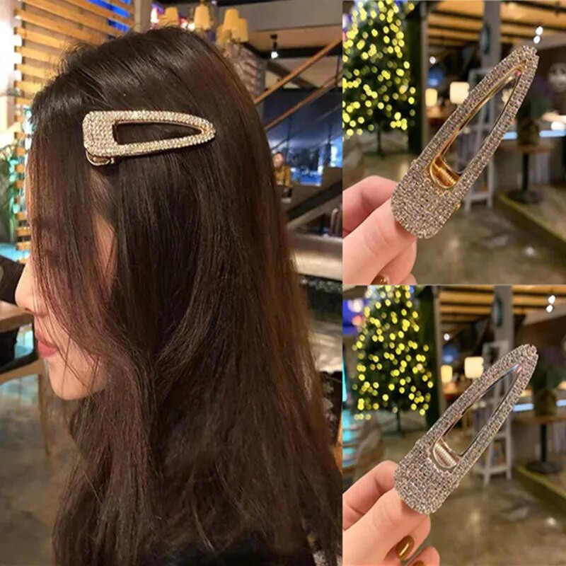 Modernas dimanta matu sprādzes Kristāla matu sprādzes Banānu saspraudes Mirgojošas dārgakmens pērles zirgastes sprādzes Matu aksesuāri Matu rokturu komplekts