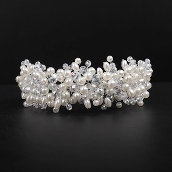 Νυφική Tiara Headwear Pearl Crown Princess Wedding Νυφική Tiara Pear κρύσταλλο κεφαλόδεσμο Νυφικά μαλλιά κόσμημα νυφικά αξεσουάρ