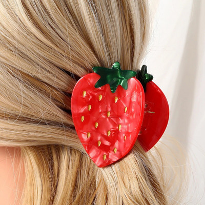 1 vnt. Ladies Acetate Strawberry Fashion Elegant Barrette