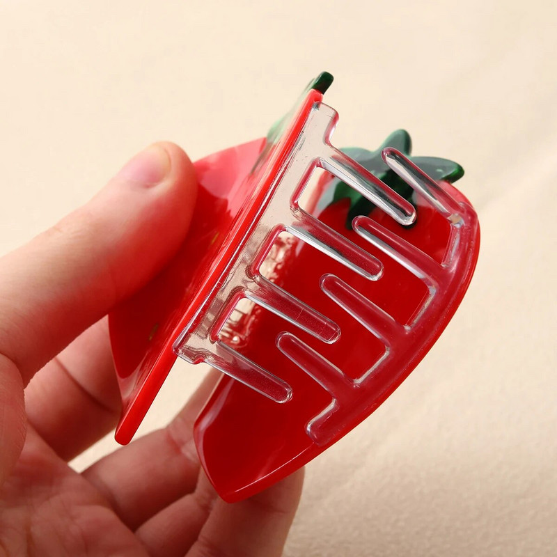 1 tk Ladies Atsetate Strawberry Fashion Elegant Barrette