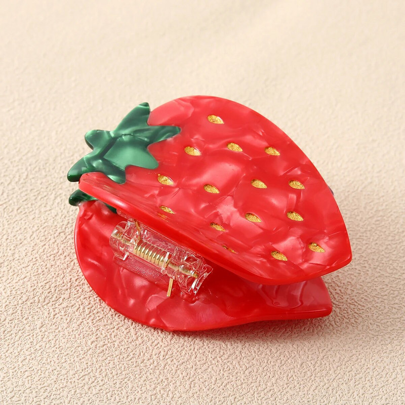1 tk Ladies Atsetate Strawberry Fashion Elegant Barrette