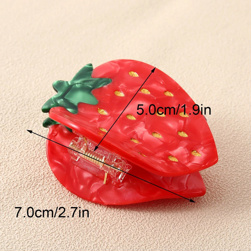 1 tk Ladies Atsetate Strawberry Fashion Elegant Barrette