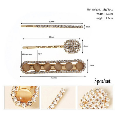 Mirdzoša kristāla kubiskā cirkonija pērļu matu sprādze sievietēm Eleganta korejiešu dizaina sprādziena matu sprādzes komplekts Matu aksesuāri