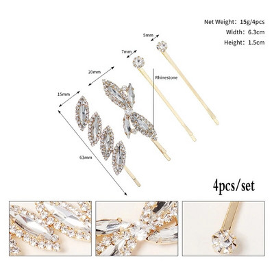 Mirdzoša kristāla kubiskā cirkonija pērļu matu sprādze sievietēm Eleganta korejiešu dizaina sprādziena matu sprādzes komplekts Matu aksesuāri