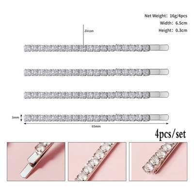 Mirdzoša kristāla kubiskā cirkonija pērļu matu sprādze sievietēm Eleganta korejiešu dizaina sprādziena matu sprādzes komplekts Matu aksesuāri