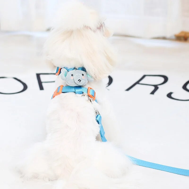 Χωρίς έλξη για κατοικίδιο ζώο λουρί και λουρί για σκύλους Ρυθμιζόμενο γιλέκο με λουρί για κουτάβι για γάτα, καρτούν πάπια τσιουάουα, λουρί για μικρά σκυλιά