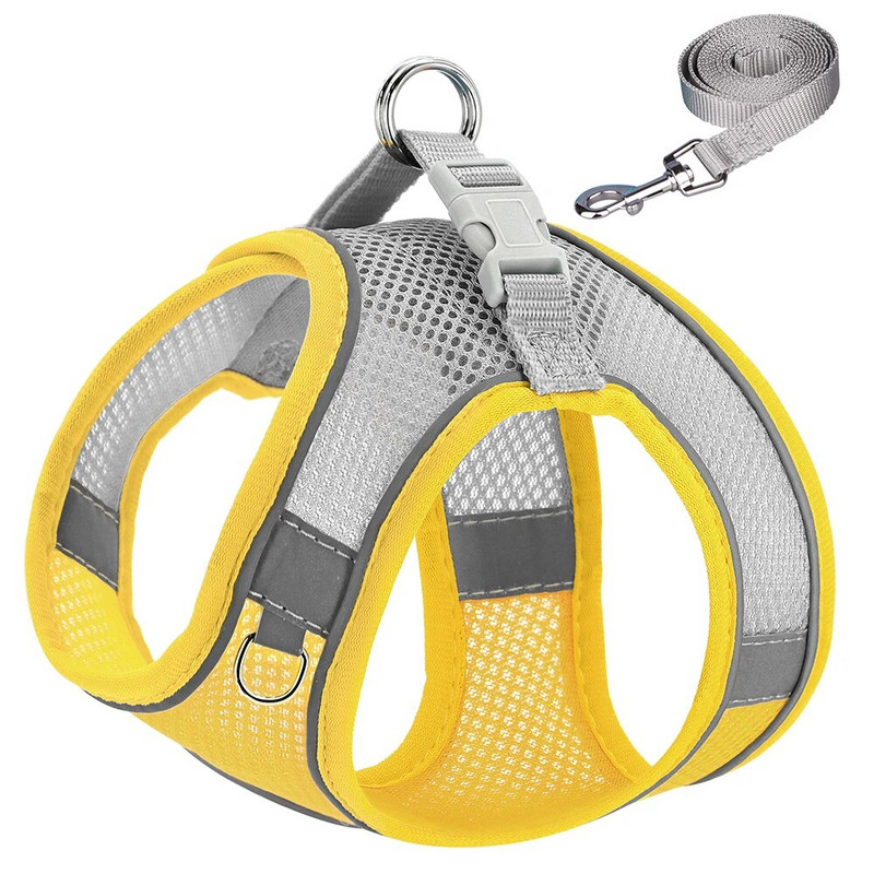 Neilona suņu vestes siksnas un pavadas komplekts kucēnu kaķu vasaras sieta zirglietas, regulējamas atstarojošas maziem un vidējiem suņiem kaķiem Čivava