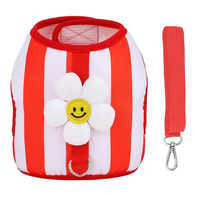 Mīlīgs suņu kucēnu iejūgu siksnas komplekts margrietiņa neilona maziem suņiem kaķu sieta zirglietas ar pastaigu svina svītru mājdzīvnieka veste čivava Jorkai