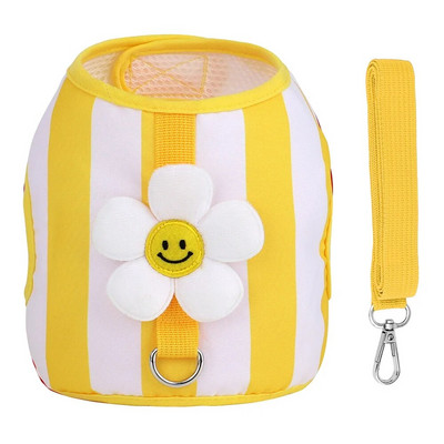 Mīlīgs suņu kucēnu iejūgu siksnas komplekts margrietiņa neilona maziem suņiem kaķu sieta zirglietas ar pastaigu svina svītru mājdzīvnieka veste čivava Jorkai