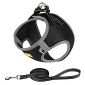 Kaķu suņu siksnas siksnas komplekts Mājdzīvnieku piederumi Drošības atstarojoša siksnas veste Vairāku izmēru pastaigu pavadas pavada maziem un vidējiem suņiem