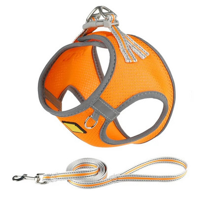 Kaķu suņu siksnas siksnas komplekts Mājdzīvnieku piederumi Drošības atstarojoša siksnas veste Vairāku izmēru pastaigu pavadas pavada maziem un vidējiem suņiem