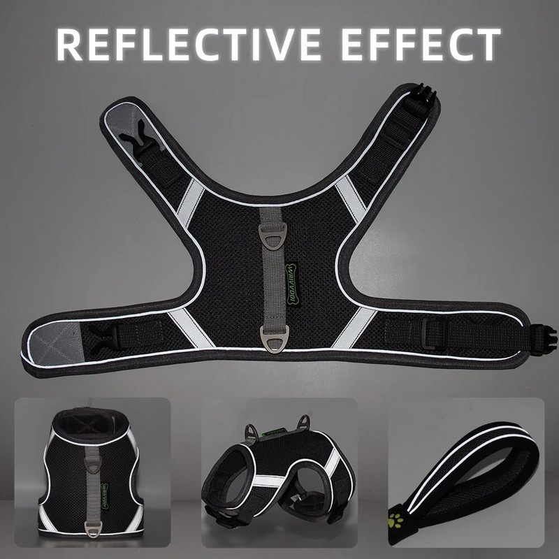 Set pojaseva za mačke i povodca za pojaseve za mačke i pse Mekani mrežasti pojas za štene Podesivi pojas za prsluk za mačke s reflektirajućom trakom