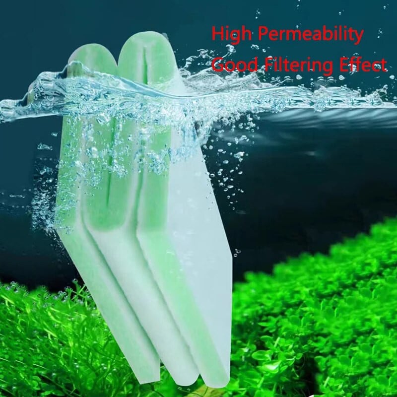 Praktiski bioķīmiski akvārija kokvilnas sūklis zivju tvertnes filtrēšanas putas, zaļie sūkļi, akvārija piederumi, ūdens filtrs, kokvilnas paklājiņš