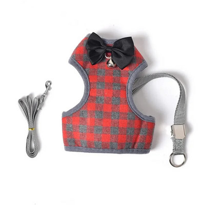 Medvilninių šunų diržų pavadėlio rinkinys Pet Cat Liemenės petnešos su Bowknot tinkleliu, paminkštintas mažiems šuniukams Čihuahua Jorkšyro mopsas S/M/L