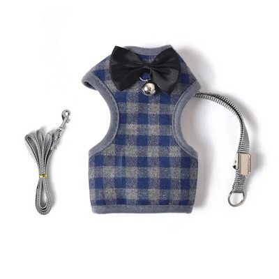 Medvilninių šunų diržų pavadėlio rinkinys Pet Cat Liemenės petnešos su Bowknot tinkleliu, paminkštintas mažiems šuniukams Čihuahua Jorkšyro mopsas S/M/L