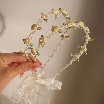 1 τεμ. Κομψό Νυφικό Κοριτσίστικο Κεφαλόδεσμο Μιμούμενο Πέρλες Μαλλιά λουλούδι Στεφάνι Νύφης Γιρλάντα Κεφαλή Στεφάνη Γάμου Μόδα