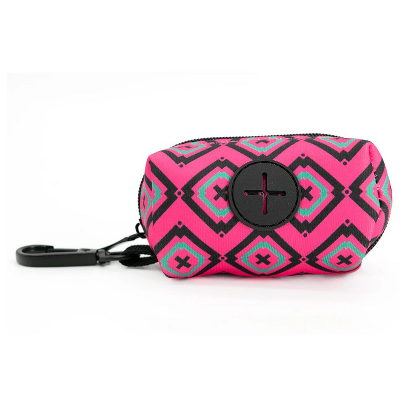 Collarlogo Ρυθμιζόμενο κολάρο για σκύλους κατοικίδιων ζώων Ανθεκτικό μαλακό χαριτωμένο δημιουργικό κόκκινο μωβ λουρί από νεοπρένιο λουρί Poop poo bag Dispense