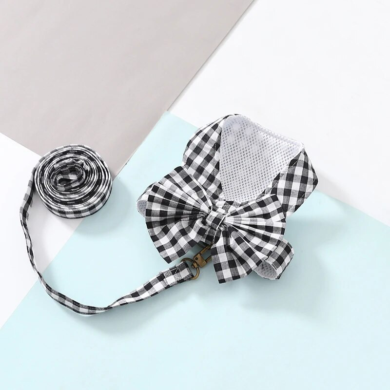 Karirani pojas za pse, mekani pamučni pojas za pse s mašnom za male srednje pse, mačka Yorkie Chihuahua, štene u šetnji