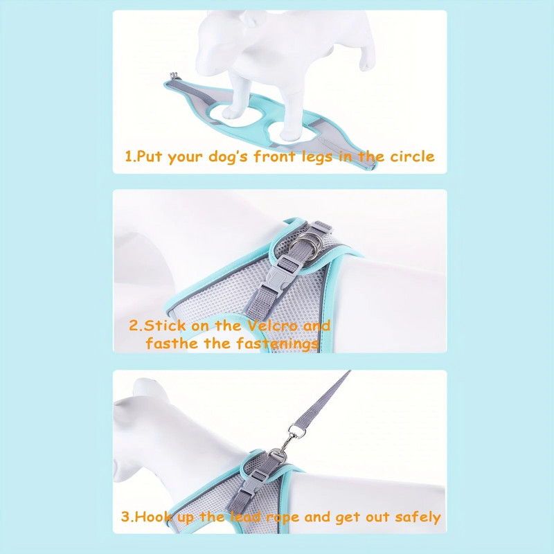 Kutyahám Kis kutyák Mellpánt kisállat-tartozékok Póráz Fényvisszaverő puha hálós kutyahám kis és közepes fajtáknak