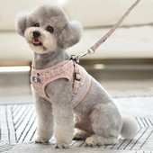 Γιλέκο με λουρί σκύλου Ανακλαστικό λουρί στήθους κατοικίδιων ζώων Ρυθμιζόμενο σετ λουριών για κουτάβι γιλέκο γάτας για τσιουάουα