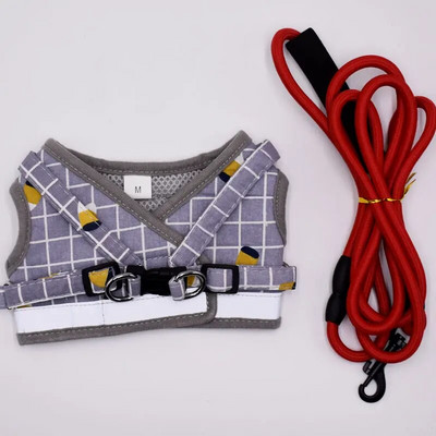 Γιλέκο με λουρί σκύλου Ανακλαστικό λουρί στήθους κατοικίδιων ζώων Ρυθμιζόμενο σετ λουριών για κουτάβι γιλέκο γάτας για τσιουάουα