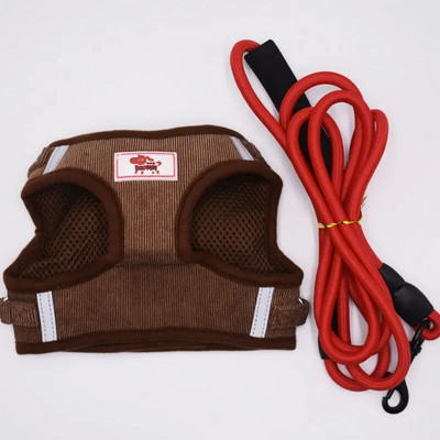 Γιλέκο με λουρί σκύλου Ανακλαστικό λουρί στήθους κατοικίδιων ζώων Ρυθμιζόμενο σετ λουριών για κουτάβι γιλέκο γάτας για τσιουάουα