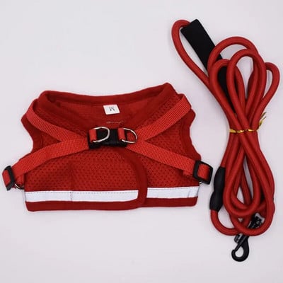 Γιλέκο με λουρί σκύλου Ανακλαστικό λουρί στήθους κατοικίδιων ζώων Ρυθμιζόμενο σετ λουριών για κουτάβι γιλέκο γάτας για τσιουάουα