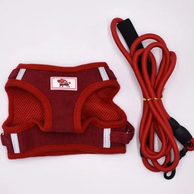 Γιλέκο με λουρί σκύλου Ανακλαστικό λουρί στήθους κατοικίδιων ζώων Ρυθμιζόμενο σετ λουριών για κουτάβι γιλέκο γάτας για τσιουάουα