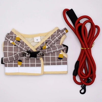 Γιλέκο με λουρί σκύλου Ανακλαστικό λουρί στήθους κατοικίδιων ζώων Ρυθμιζόμενο σετ λουριών για κουτάβι γιλέκο γάτας για τσιουάουα